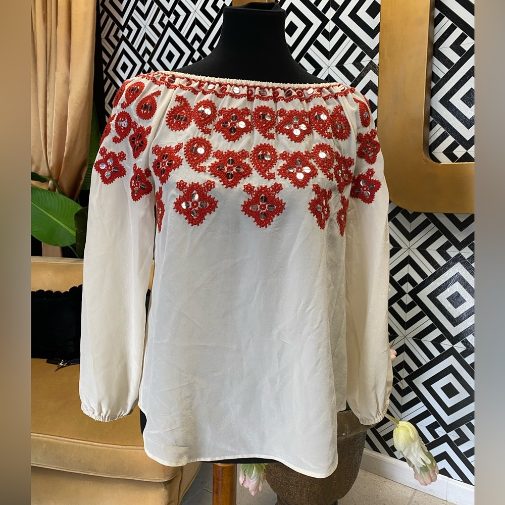 Tory Burch Embroidery and sequin adjustable top.